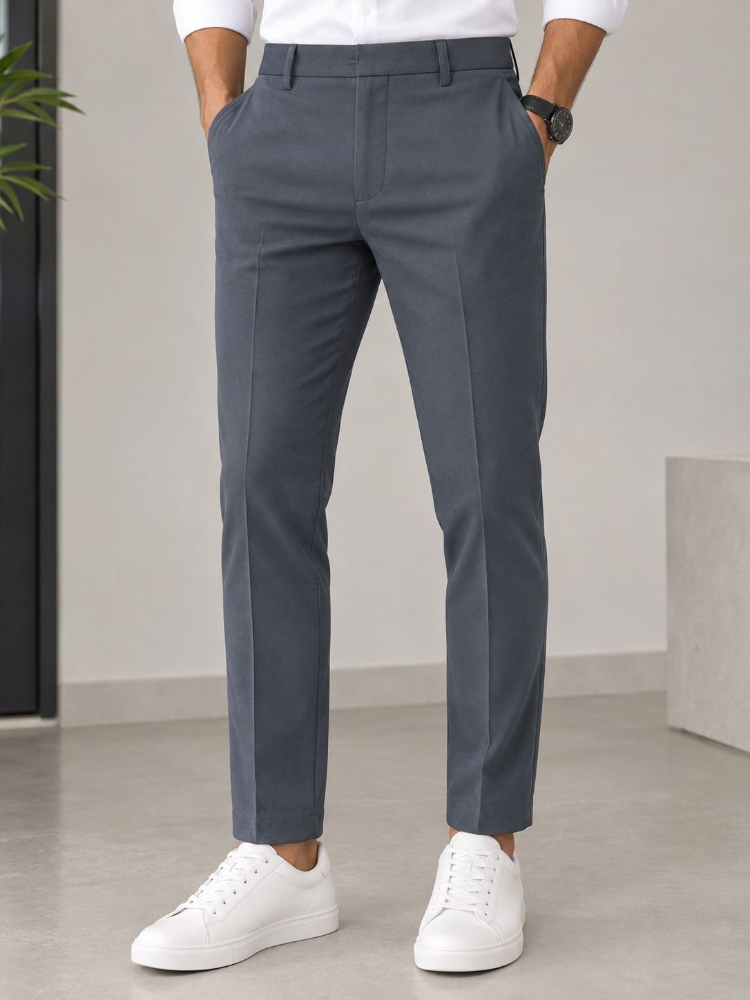 Premium Imported Fabric Formal Pant — Slate Blue