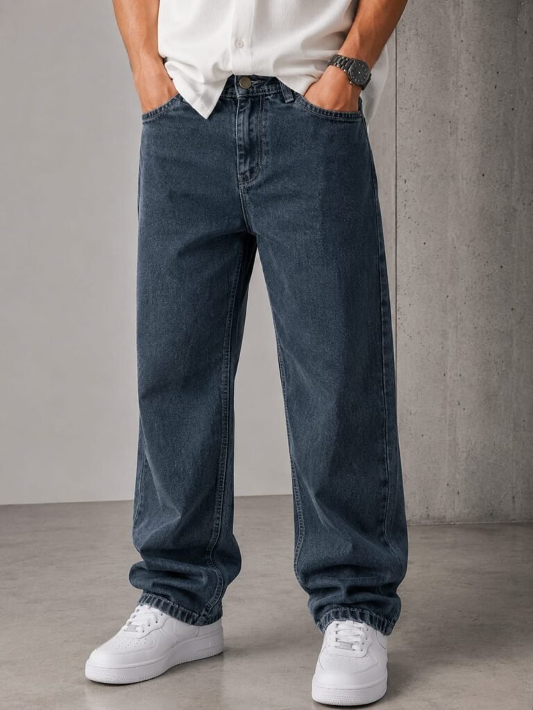 Premium Baggy Fit Jeans — Deep Indigo