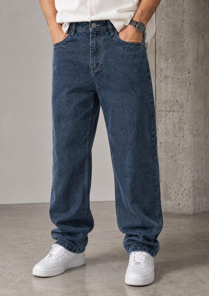 Premium Baggy Fit Jeans — Dark Indigo