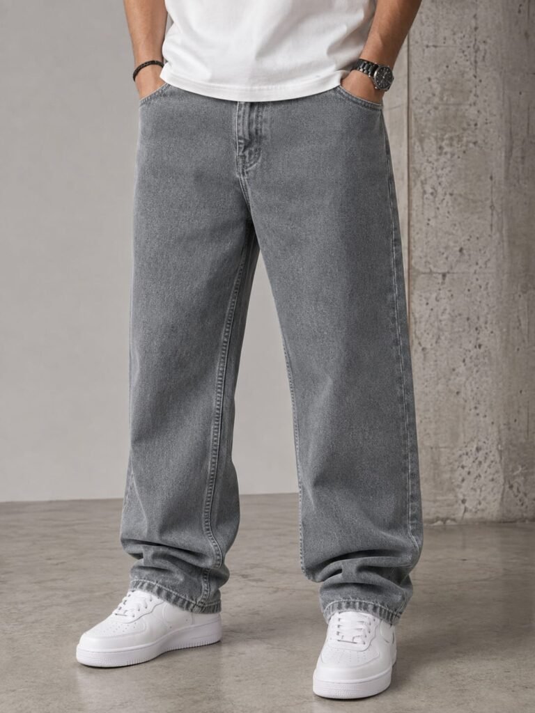 Premium Baggy Fit Jeans — Stone Grey