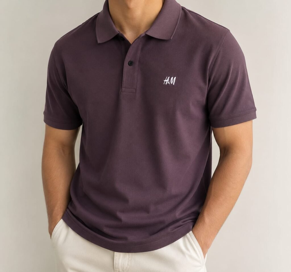 Mass Dotted Fabric T-Shirt — Plum