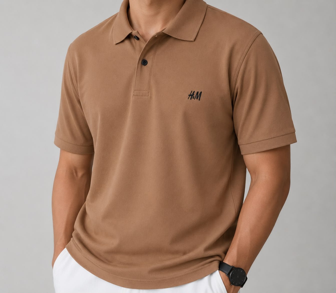 Mass Dotted Fabric T-Shirt — Brown