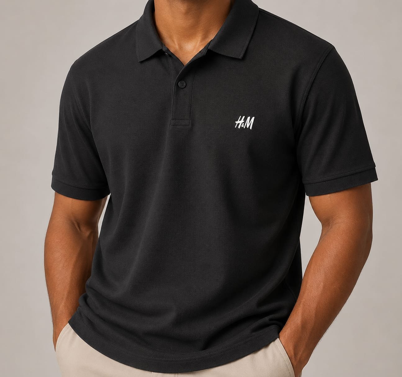 Mass Dotted Fabric T-Shirt — Black