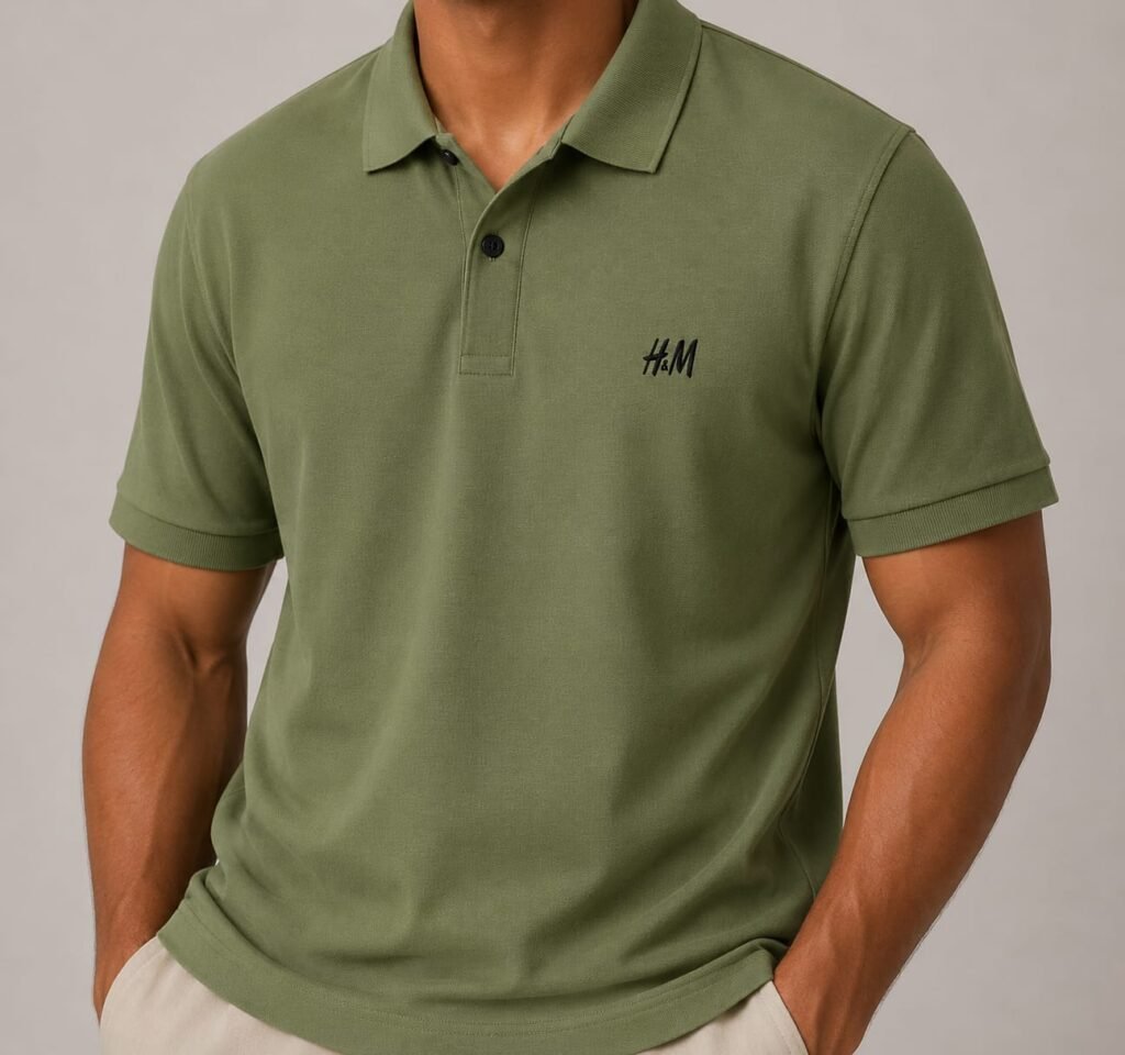 Mass Dotted Fabric T-Shirt — Olive Green