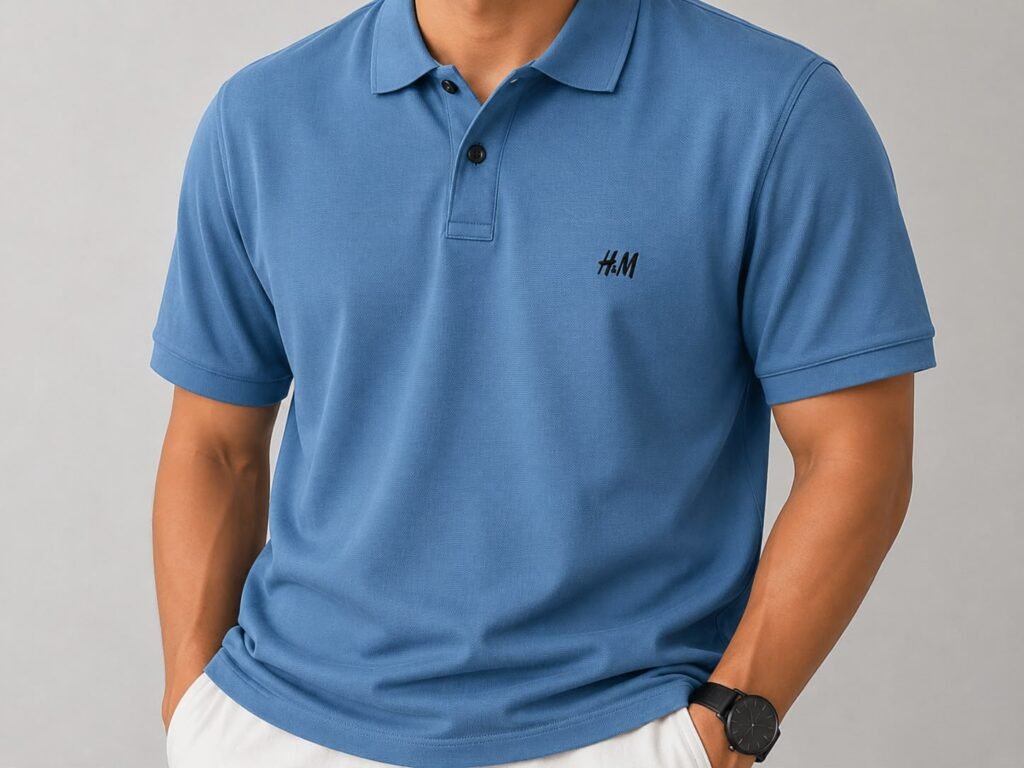 Mass Dotted Fabric T-Shirt — Blue