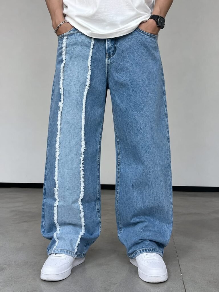 Japanese Baggy Jeans – Ice Blue