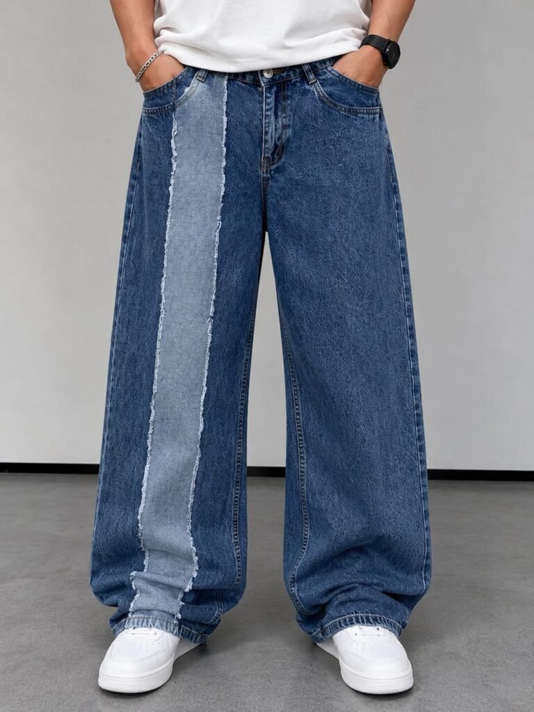 Japanese Baggy Jeans – Mid Blue