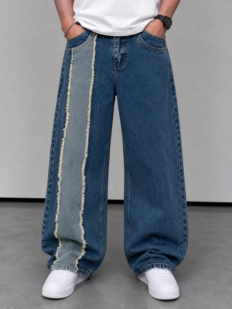 Japanese Baggy Jeans – Indigo Blue