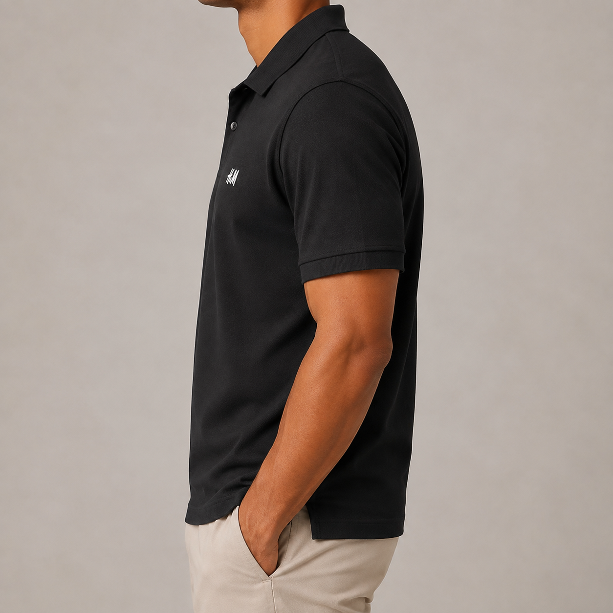 Mass Dotted Fabric T-Shirt — Black - Image 2