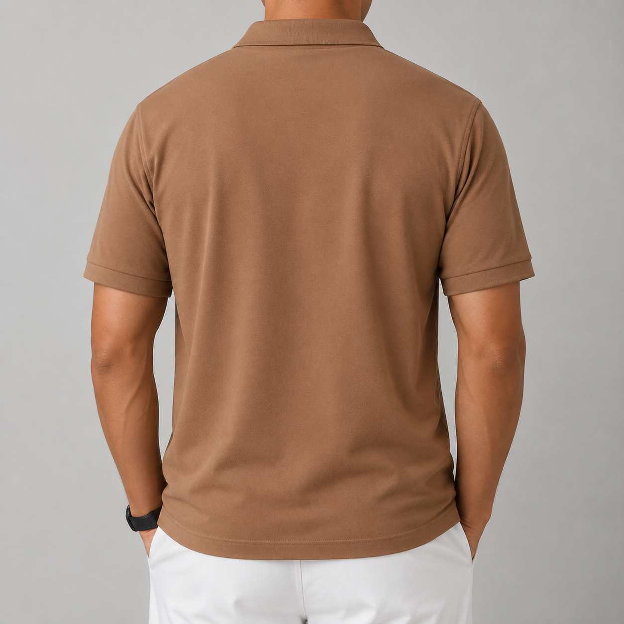 Mass Dotted Fabric T-Shirt — Brown - Image 4