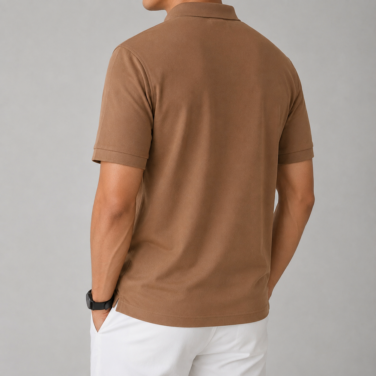 Mass Dotted Fabric T-Shirt — Brown - Image 3