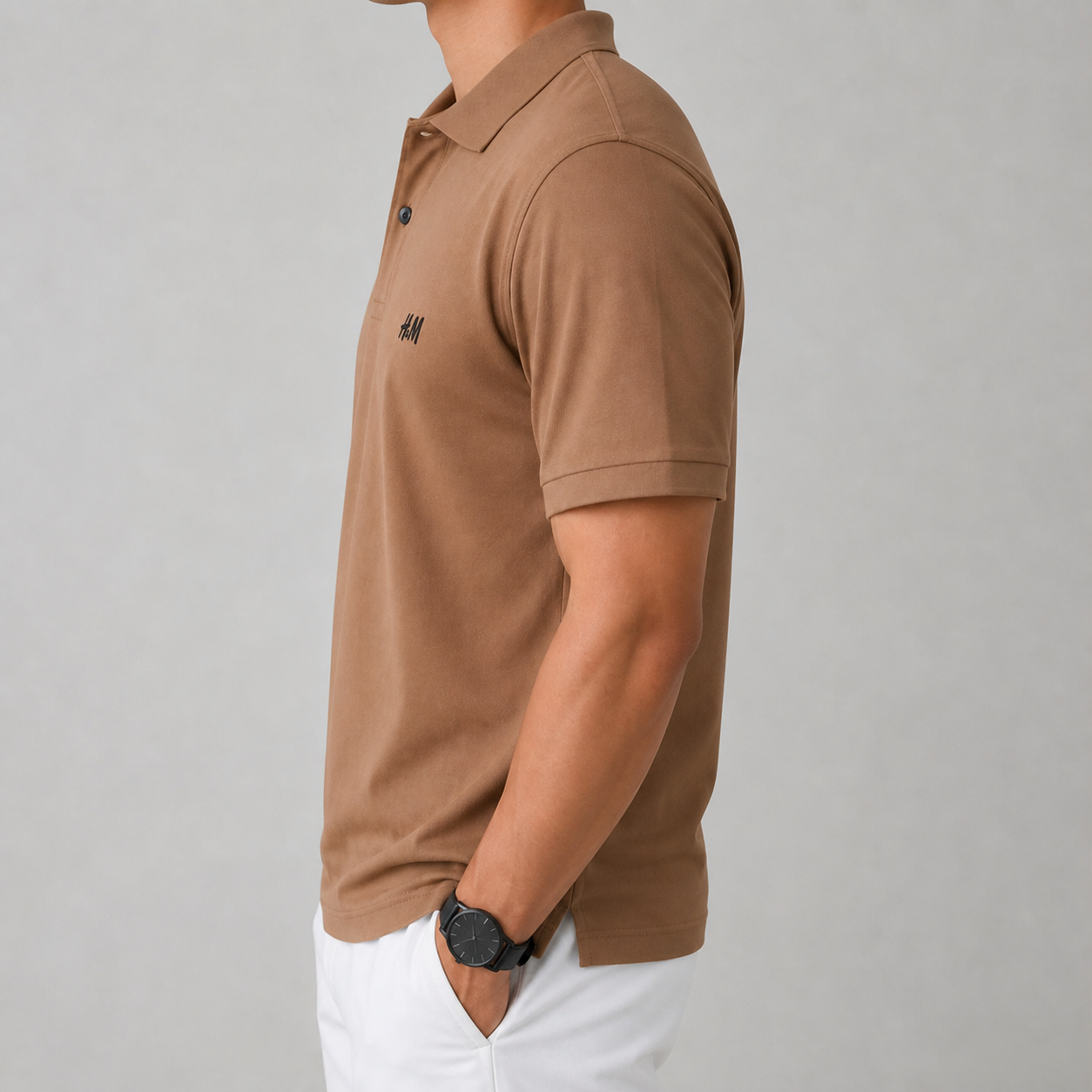 Mass Dotted Fabric T-Shirt — Brown - Image 2
