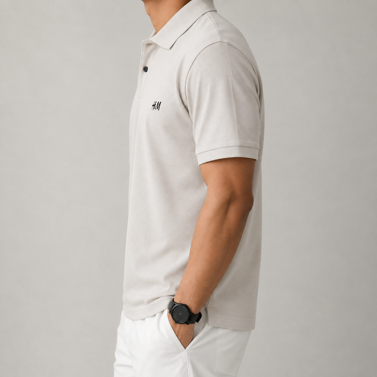 Mass Dotted Fabric T-Shirt — Cream - Image 2