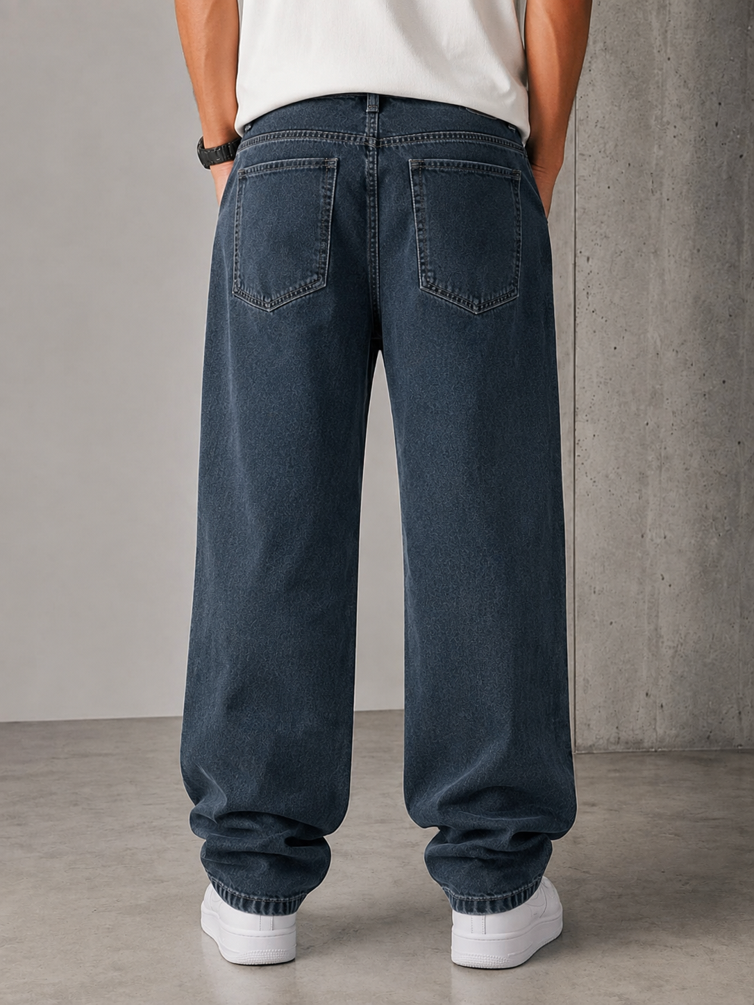 Premium Baggy Fit Jeans — Dark Indigo - Image 2