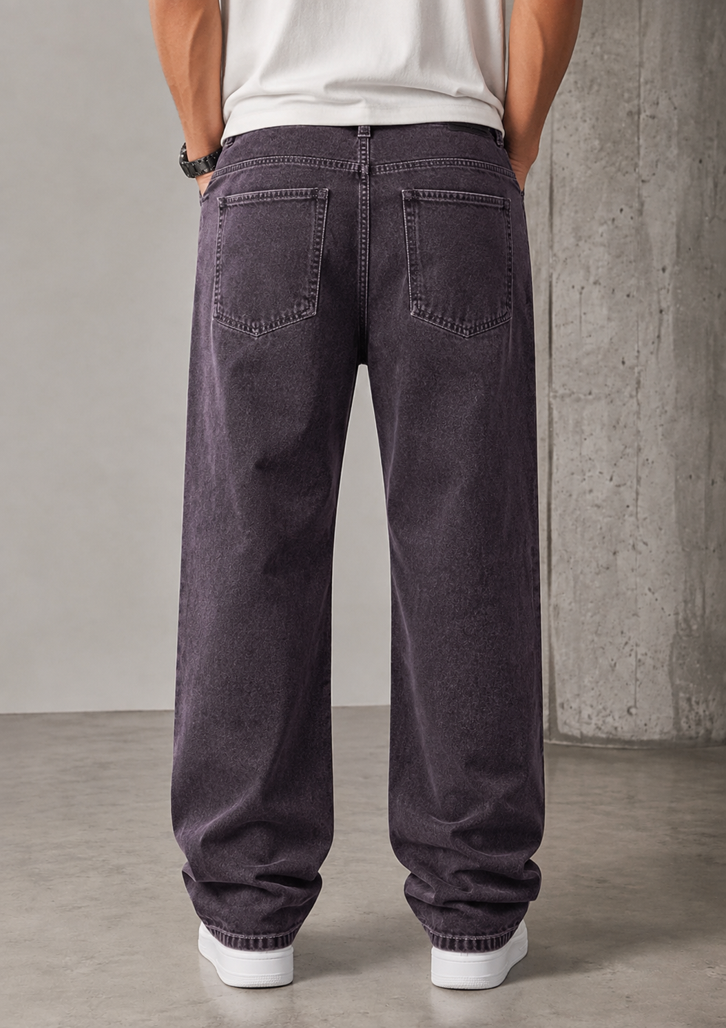 Premium Baggy Fit Jeans — Dusty Plum - Image 2