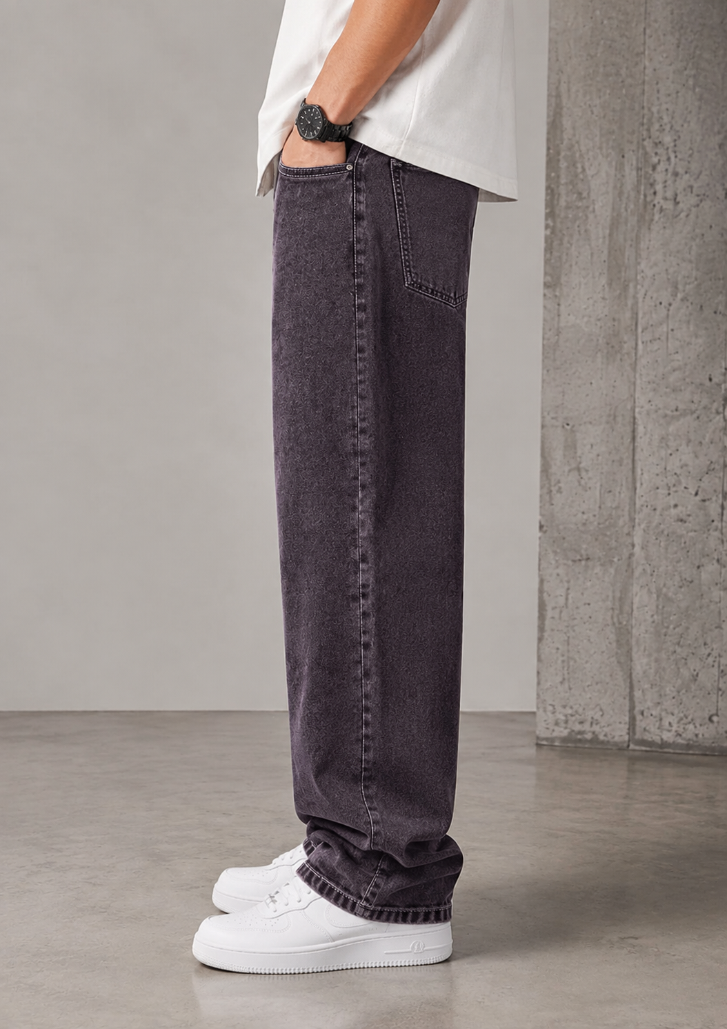 Premium Baggy Fit Jeans — Dusty Plum - Image 4