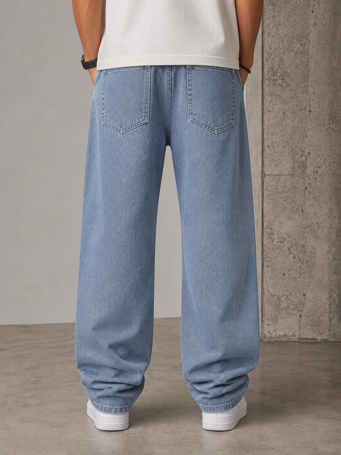 Premium Baggy Fit Jeans — Light Wash Blue - Image 2