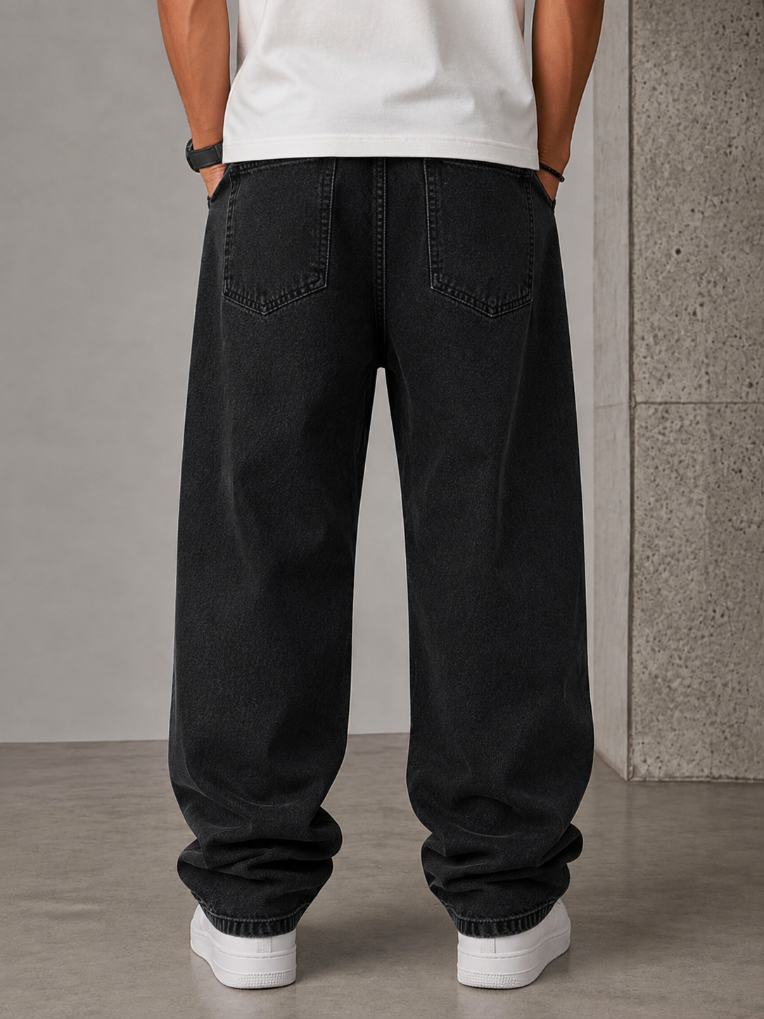 Premium Baggy Fit Jeans — Washed Black - Image 2