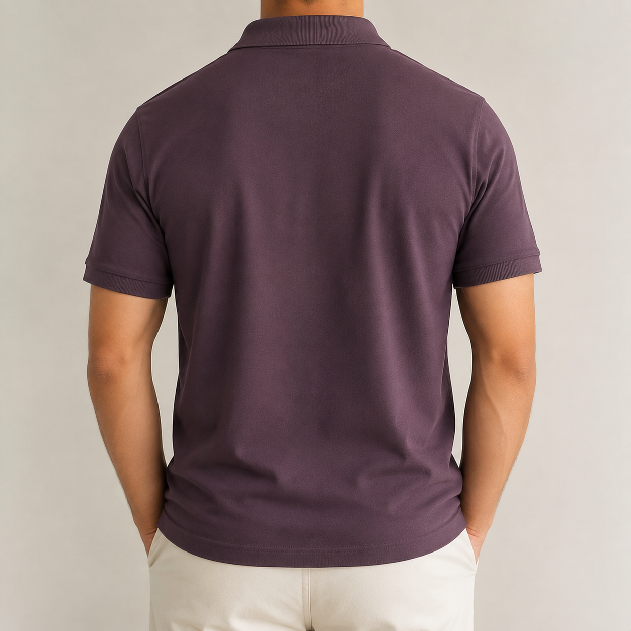 Mass Dotted Fabric T-Shirt — Plum - Image 4