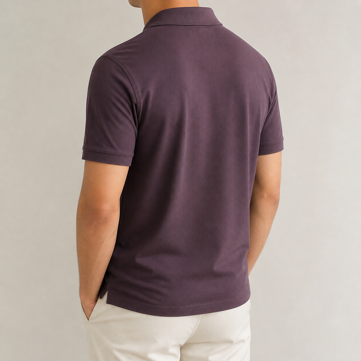 Mass Dotted Fabric T-Shirt — Plum - Image 3