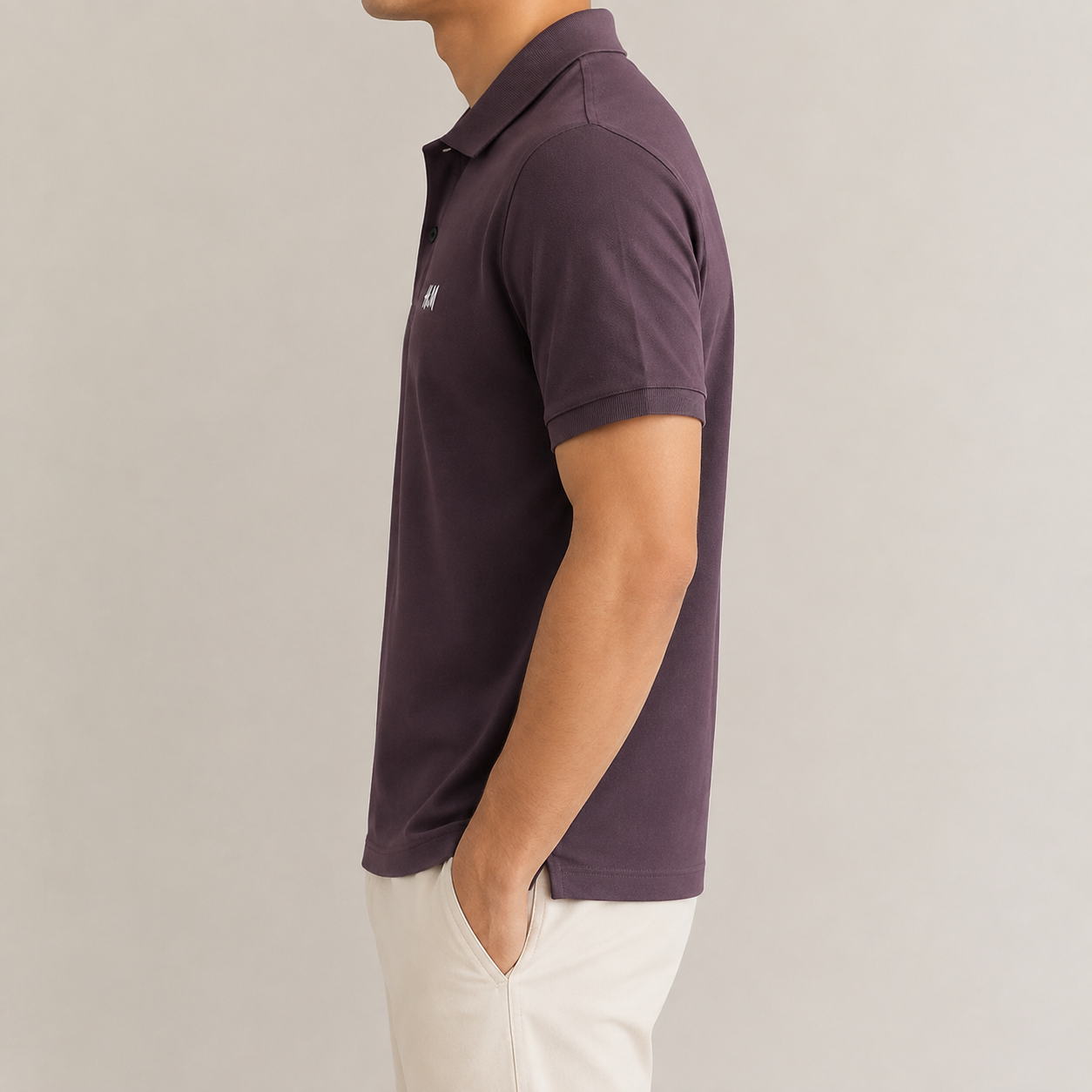 Mass Dotted Fabric T-Shirt — Plum - Image 2